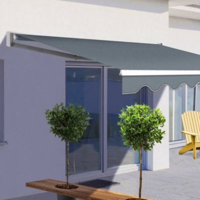 Store banne manuel 3.95 x 3 m Unité Gris TERRE JARDIN