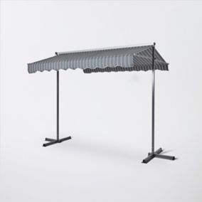 Store banne manuel autoportant gris anthracite et blanc 4 X 3 m