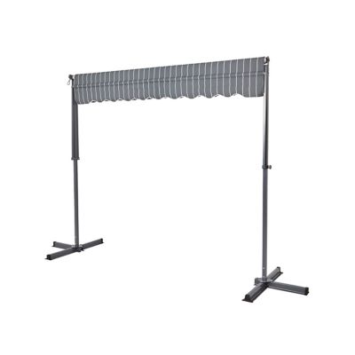 Store banne manuel autoportant gris anthracite et blanc 4 X 3 m