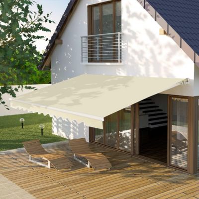 Store Banne Manuel , Auvent de Terrasse Extérieur et Tissu Résistant aux UV avec Manivelle et Angle Réglable pour Patio