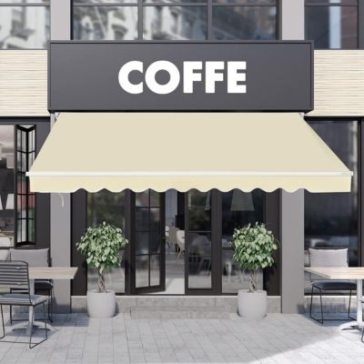 Store Banne Manuel , Auvent de Terrasse Extérieur et Tissu Résistant aux UV avec Manivelle et Angle Réglable pour Patio
