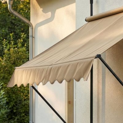 Store Banne Manuel Auvent Téléscopique 200 x 120 x 220-309 cm Sable  pro.tec