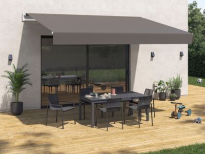 Store banne manuel coloris taupe 3 x 2 m