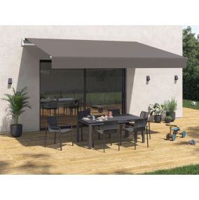 Store banne manuel coloris taupe 3 x 2 m