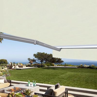 Store banne manuel Demi coffre 2,5 x 2 m pour terrasse - Ecru - Sunny Inch