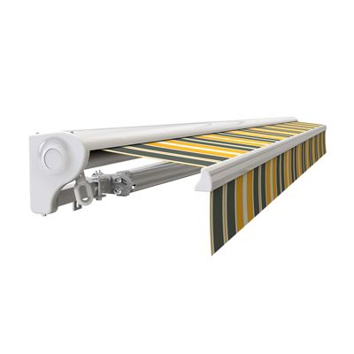 Store banne manuel Demi coffre 2,5 x 2 m pour terrasse - Gris jaune - Sunny Inch