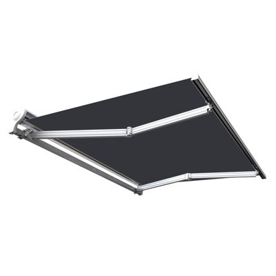 Store banne manuel Demi coffre 3,6 x 3 m pour terrasse - Gris anthracite - Sunny Inch