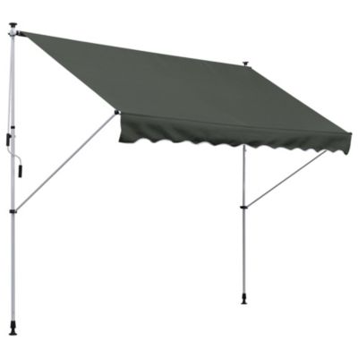 Store banne manuel rétractable 3 x 1,5 m réglable installation rapide métal alu polyester anti-UV