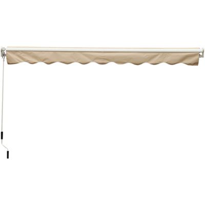Store banne manuel rétractable alu. polyester imperméabilisé haute densité 4 x 2,5 m beige