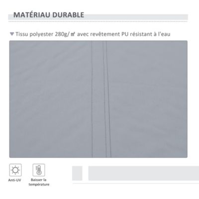 Store banne manuel rétractable alu. polyester imperméabilisé haute densité 4 x 2,5 m gris