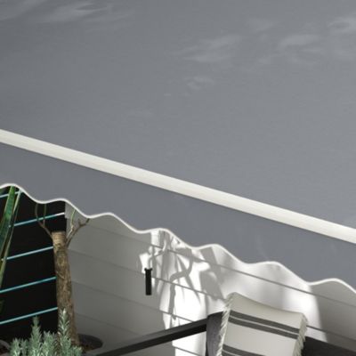 Store banne manuel rétractable alu. polyester imperméabilisé haute densité 4 x 2,5 m gris