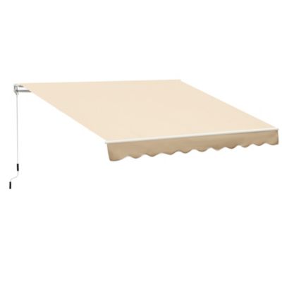 Store banne manuel rétractable aluminium polyester imperméabilisé 3L x 2,5l m beige