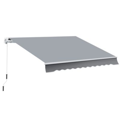 Store banne manuel rétractable aluminium polyester imperméabilisé 3L x 2,5l m gris