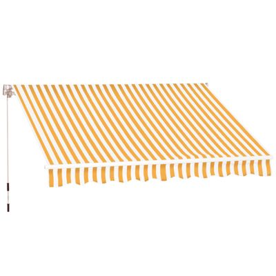 Store banne manuel rétractable aluminium polyester imperméabilisé 3L x 2,5l m orange blanc rayé