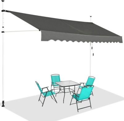 Store Banne Manuel Rétractable Auvent Balcon Terrasse Rétractable sans Percage Hauteur Réglable