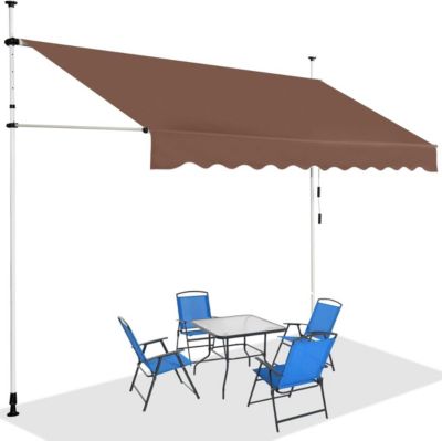 Store Banne Manuel Rétractable, Auvent Store de Balcon en Aluminium avec Tissu Oxford,Protection Solaire et Pluie
