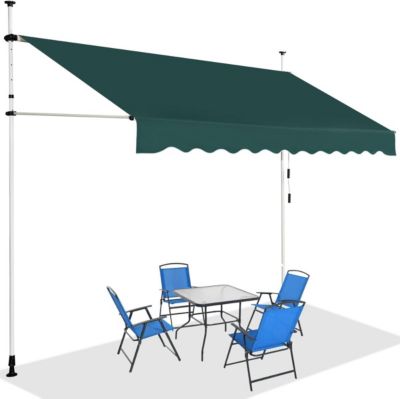 Store Banne Manuel Rétractable, Auvent Store de Balcon en Aluminium avec Tissu Oxford,Protection Solaire et Pluie