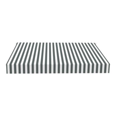 Store banne manuel rayures blanches et grises 3 x 2 m