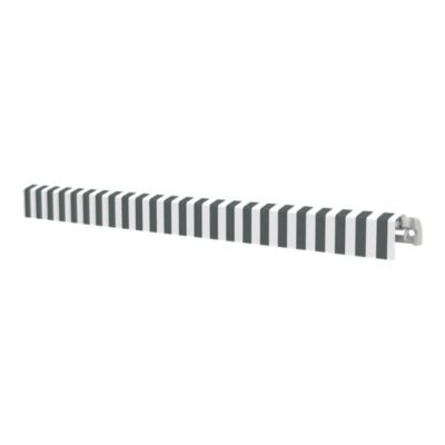 Store banne manuel rayures blanches et grises 3 x 2 m