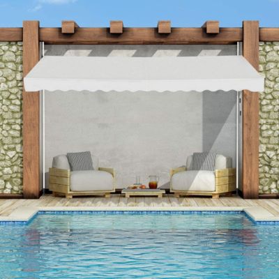300 Auvent De Balcon Rétractable En Métal Et Polyester, Résistant