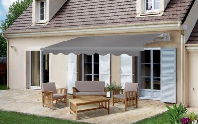 Store banne manuel sans coffre Griffin L. 300 cm x P. 250 cm Blooma