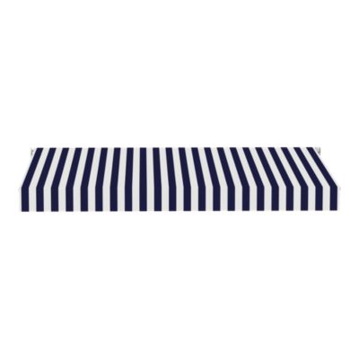 Store banne manuel sans coffre rayé blanc et bleu 3 x 2 m