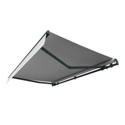 Store banne monobloc ALASKA (Manuelle - Gris clair - Gris anthracite - 4,80 x 3,50m)