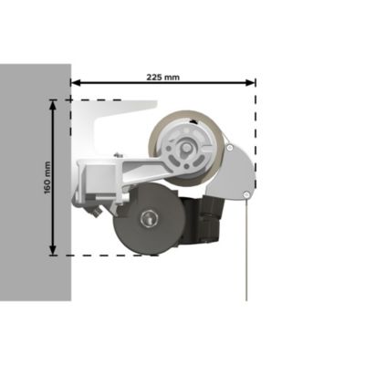 Store banne monobloc MEILE 4,20 x 3,00m (Motorisé à interrupteur + manœuvre de secours - Beige - Blanc)