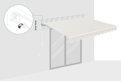 Store banne monobloc structure blanche VECCHIO 3x2,5m toile beige