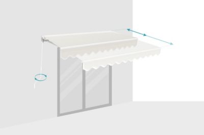 Store banne monobloc structure blanche VECCHIO 3x2,5m toile beige