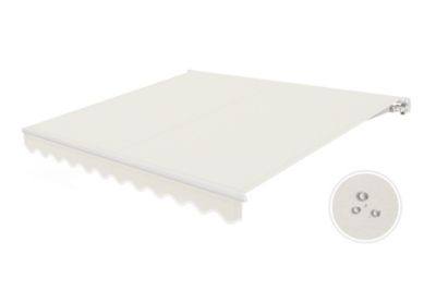Store banne monobloc structure blanche VECCHIO 3x2,5m toile beige