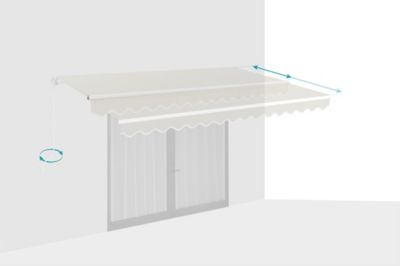 Store banne monobloc structure blanche VECCHIO 4x3m toile beige
