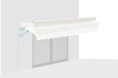 Store banne monobloc structure blanche VECCHIO 4x3m toile beige