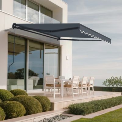 Store banne monobloc VECCHIO 3m x 2,5m - Toile premium 320g/m2 Gris