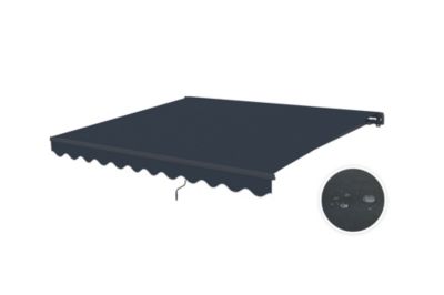 Store banne monobloc VECCHIO 3m x 2,5m - Toile premium 320g/m2 Gris