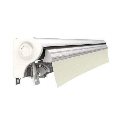 Store banne motorisé et manuel 4 x 3 m Demi coffre pour terrasse - Ecru - Sunny Inch