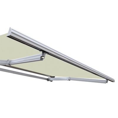Store banne motorisé et manuel 4 x 3 m Demi coffre pour terrasse - Ecru - Sunny Inch