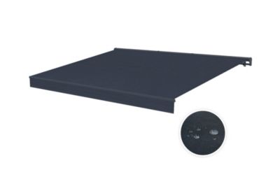 Store banne motorisé à LED semi-coffre structure grise FAZZIO 4x3m toile grise