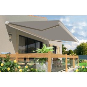 Store banne motorisé avec coffre intégral Arizona S125 - armature blanche - 4 x 3,5m Sunstyl