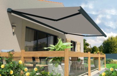 Store banne motorisé avec coffre intégral Arizona S125 - armature grise - 4 x 3,5m Sunstyl