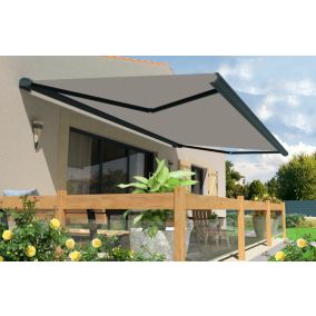 Store banne motorisé avec coffre intégral Arizona S125 - armature grise - 4 x 3,5m Sunstyl