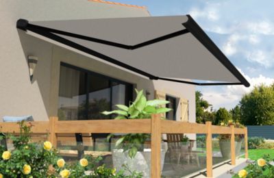 Store banne motorisé avec coffre intégral Arizona S125 - armature noire - 4 x 3,5m Sunstyl