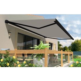 Store banne motorisé avec coffre intégral Arizona S125 - armature noire - 4 x 3,5m Sunstyl