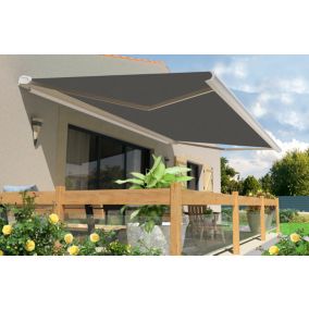 Store banne motorisé avec coffre intégral Arizona S126 - armature blanche - 4 x 3,5m Sunstyl