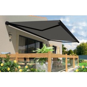 Store banne motorisé avec coffre intégral Arizona S126 - armature noire - 4 x 3,5m Sunstyl