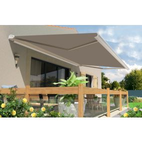 Store banne motorisé avec coffre intégral Arizona S130 - armature blanche - 5 x 3,5m Sunstyl