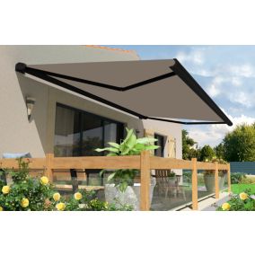 Store banne motorisé avec coffre intégral Arizona S130 - armature noire - 4 x 3,5m Sunstyl