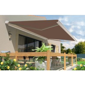 Store banne motorisé avec coffre intégral Arizona S300 - armature blanche - 4 x 3,5m Sunstyl