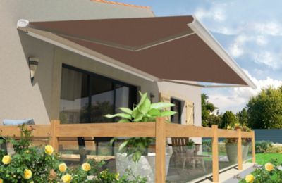 Store banne motorisé avec coffre intégral Arizona S300 - armature blanche - 5 x 3,5m Sunstyl