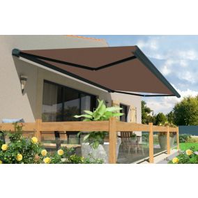 Store banne motorisé avec coffre intégral Arizona S300 - armature grise - 5 x 3,5m Sunstyl